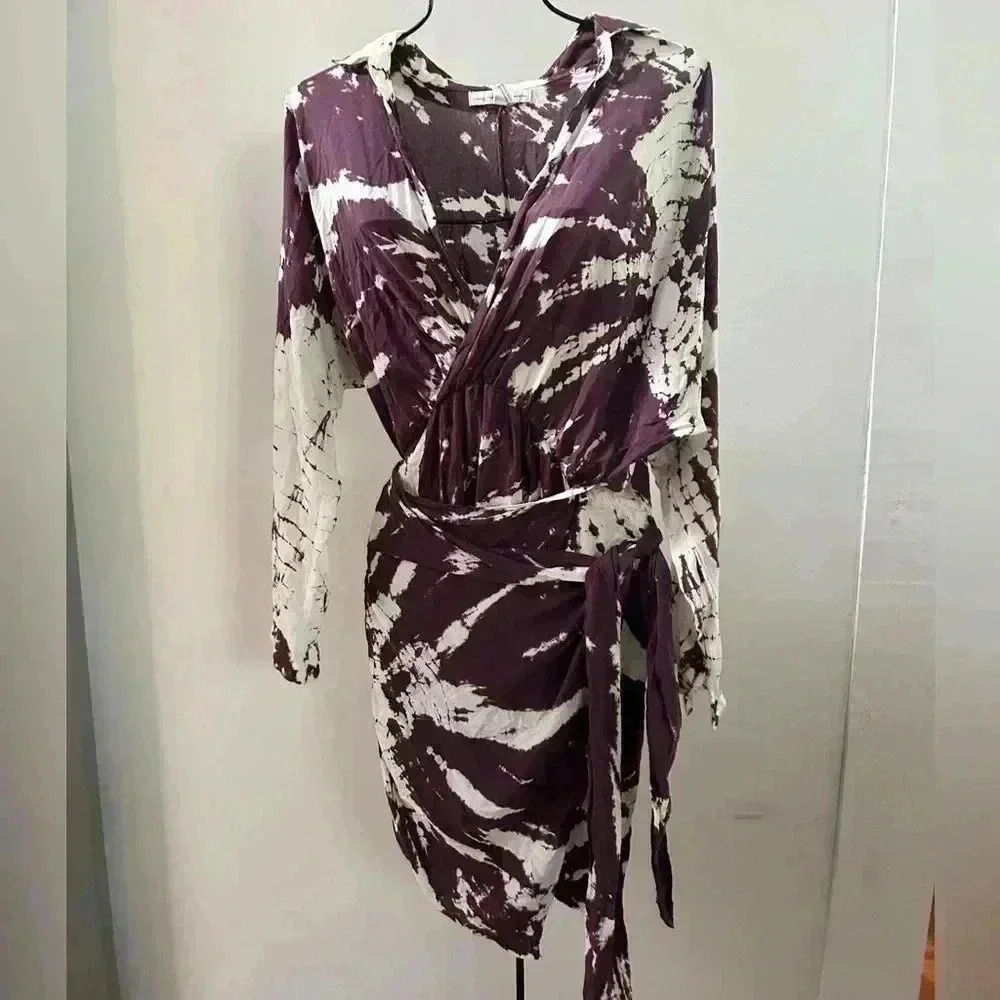 Young fabulous and broke tie dye wrap dress